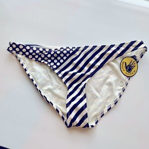 BODY GLOVE Black and White Striped Bikini Bottom. NWT XL